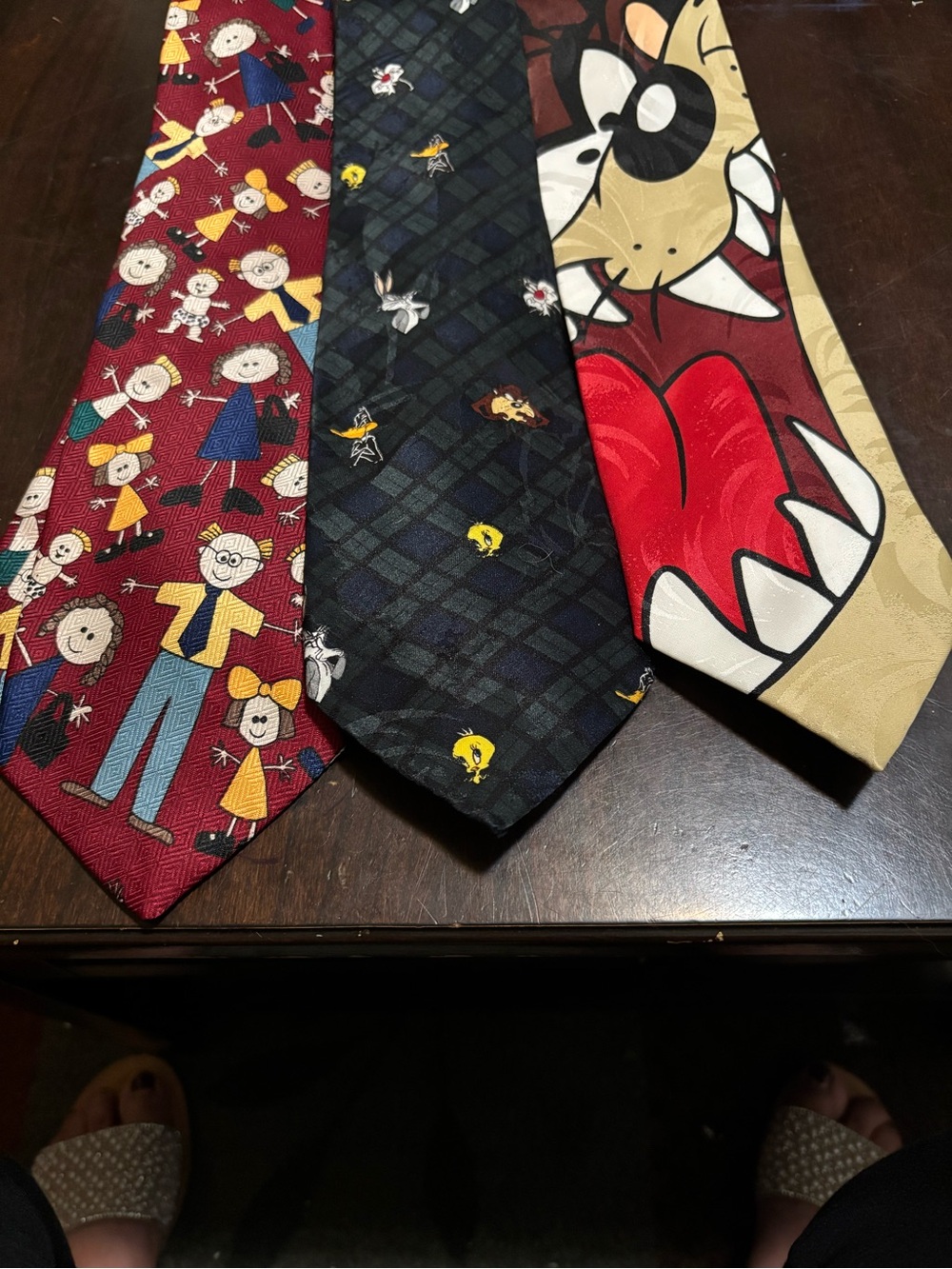 Kids Cartoon Character Neckties - Red, Black, Tan